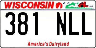 WI license plate 381NLL