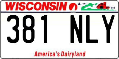 WI license plate 381NLY