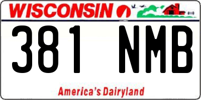 WI license plate 381NMB