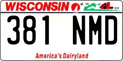 WI license plate 381NMD