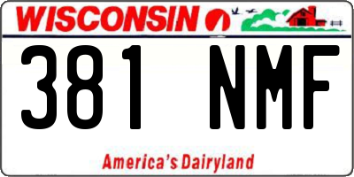 WI license plate 381NMF