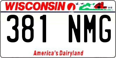 WI license plate 381NMG