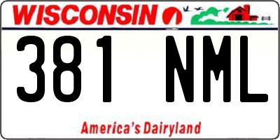 WI license plate 381NML