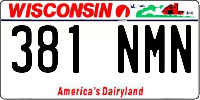 WI license plate 381NMN