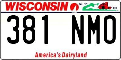 WI license plate 381NMO