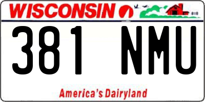 WI license plate 381NMU