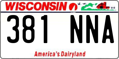 WI license plate 381NNA