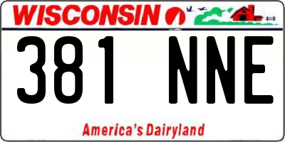 WI license plate 381NNE