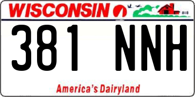 WI license plate 381NNH