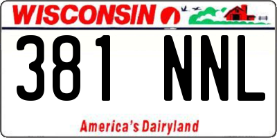 WI license plate 381NNL