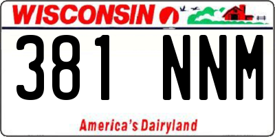 WI license plate 381NNM