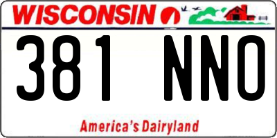 WI license plate 381NNO