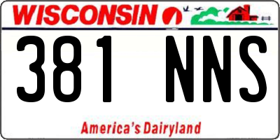 WI license plate 381NNS
