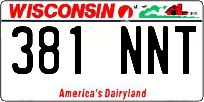 WI license plate 381NNT