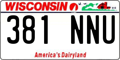 WI license plate 381NNU
