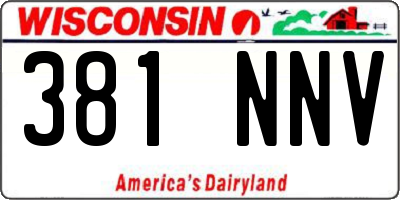 WI license plate 381NNV