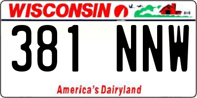 WI license plate 381NNW