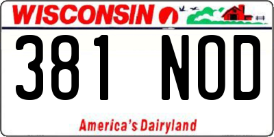 WI license plate 381NOD