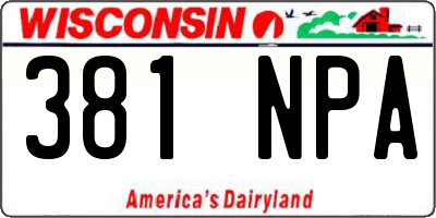 WI license plate 381NPA