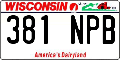 WI license plate 381NPB