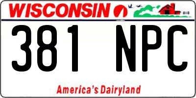 WI license plate 381NPC
