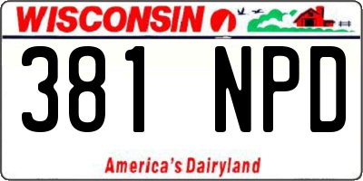 WI license plate 381NPD