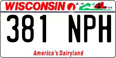 WI license plate 381NPH