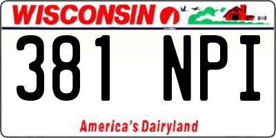 WI license plate 381NPI
