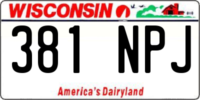 WI license plate 381NPJ