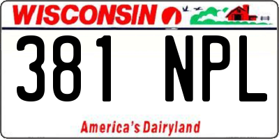 WI license plate 381NPL
