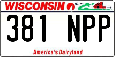 WI license plate 381NPP