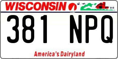 WI license plate 381NPQ