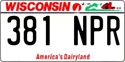 WI license plate 381NPR