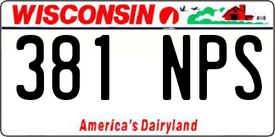 WI license plate 381NPS