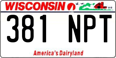 WI license plate 381NPT