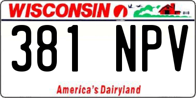 WI license plate 381NPV