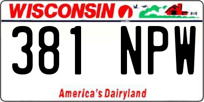 WI license plate 381NPW
