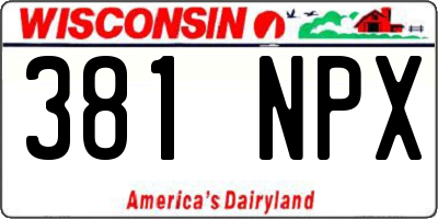 WI license plate 381NPX