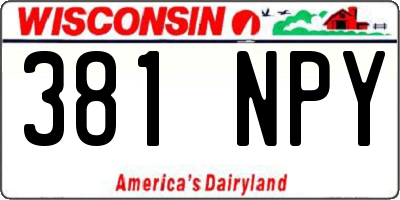 WI license plate 381NPY
