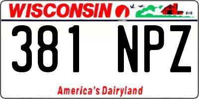 WI license plate 381NPZ