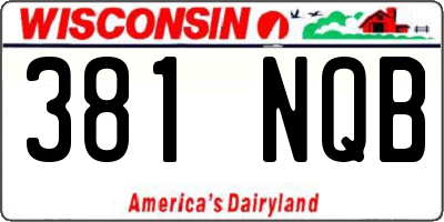 WI license plate 381NQB
