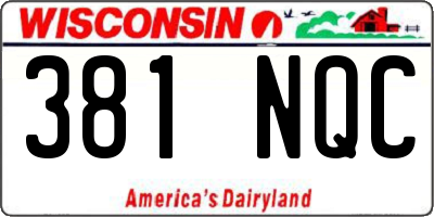 WI license plate 381NQC