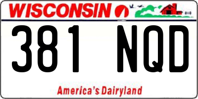 WI license plate 381NQD