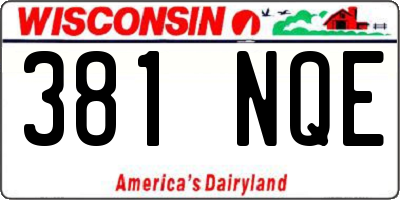 WI license plate 381NQE