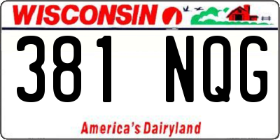 WI license plate 381NQG