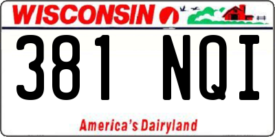 WI license plate 381NQI