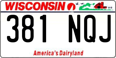 WI license plate 381NQJ