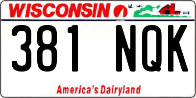 WI license plate 381NQK