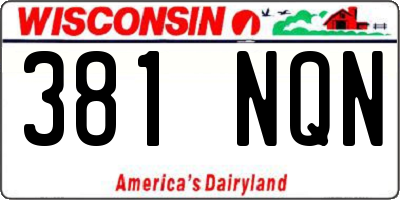 WI license plate 381NQN