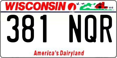 WI license plate 381NQR